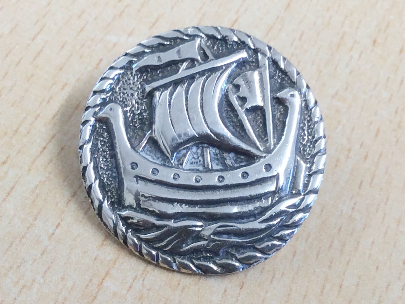 Broche Ancienne Drakkar En Argent - Fin XIXe Siècle, Occasion, Pièce Historique