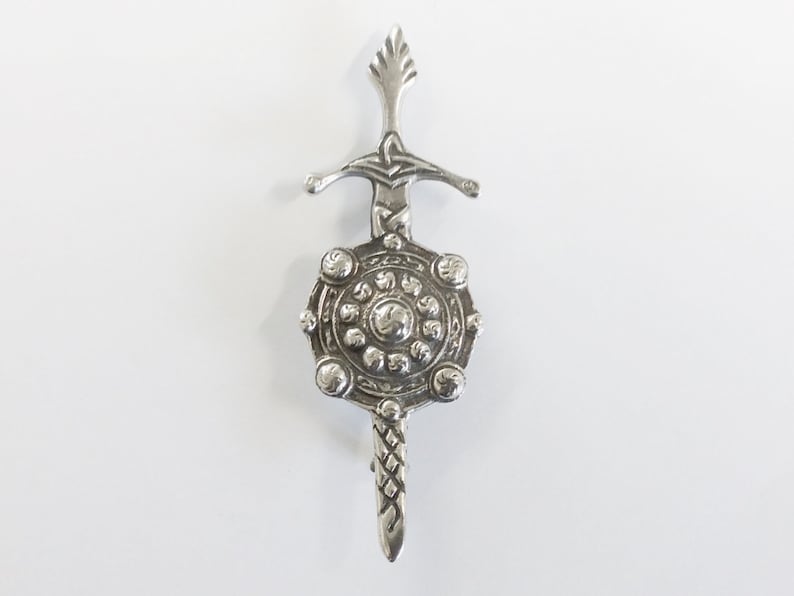 Antique Celtic Silver Sword & Shield Brooch Pin Circa 1900 10.8g - Etsy