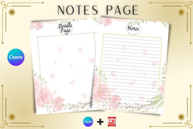 Notes & Doodle Page Canva Templates Etsy
