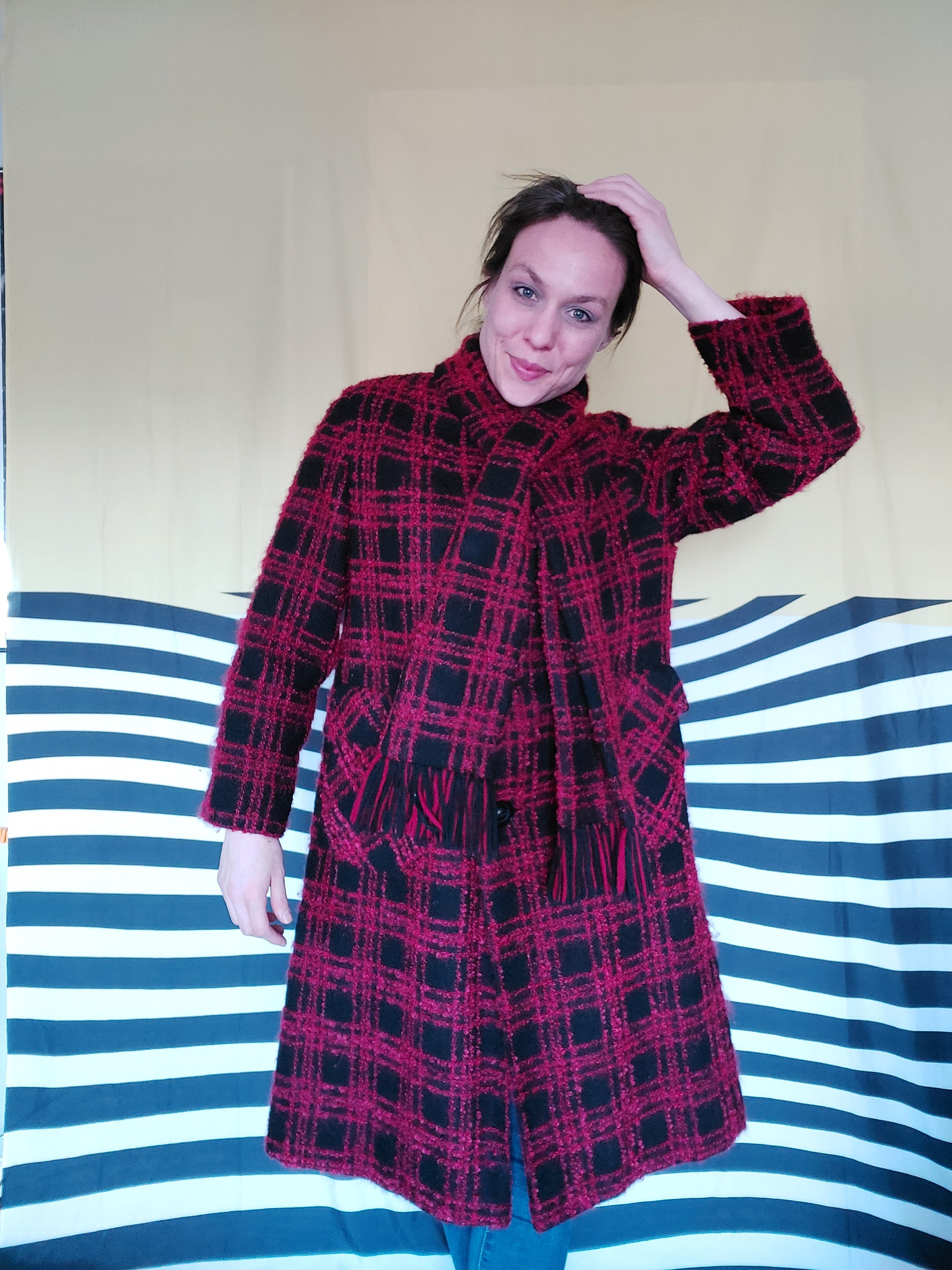 Oversized 1960s Wool Tweed Boucle Coat