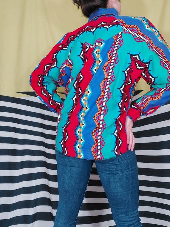 90's H Bar C Dude Ranch Button Up - image 4