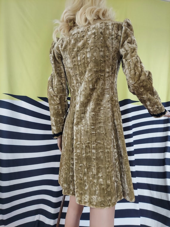 70's Young Edwardian Crushed Velvet Mini Dress Co… - image 4