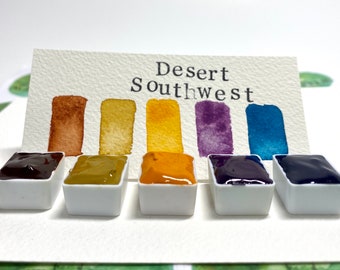 M. Graham Watercolor Paints Southwest Trial Set In Desert Colors, Magnetic Half Pan Set Metal Tin Palette, Primary & Convenience Colors