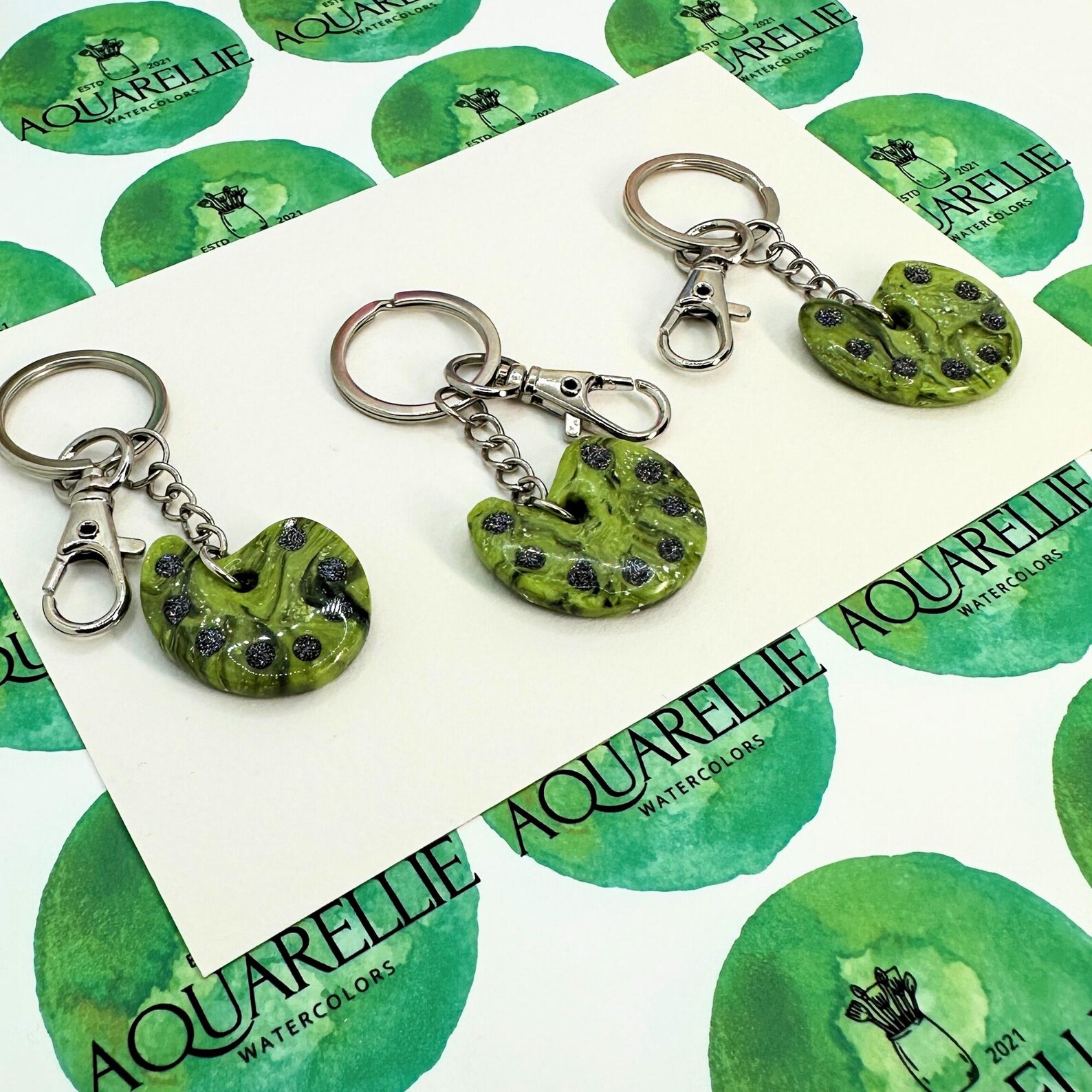 Handmade Paint Palette Artist Keychain, One of A Kind Painter Gift ...