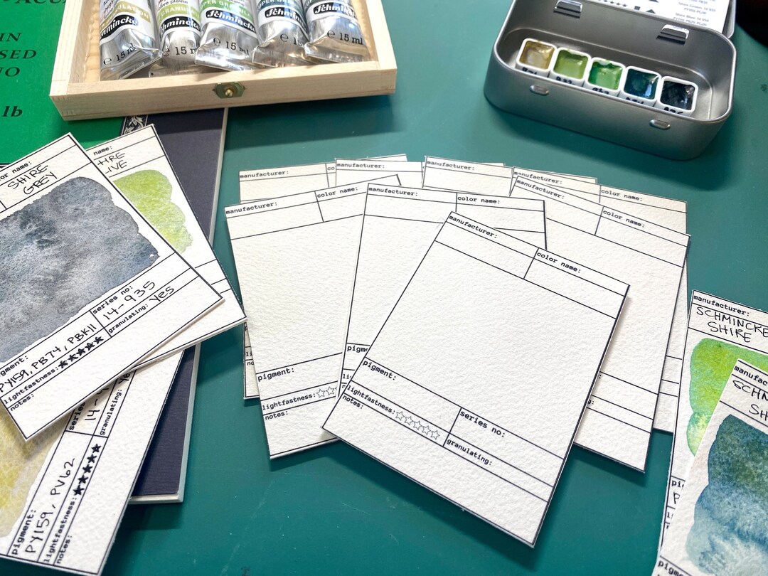 Paint Swatch Cards Handmade With Arches Cold Pressed Watercolor Paper