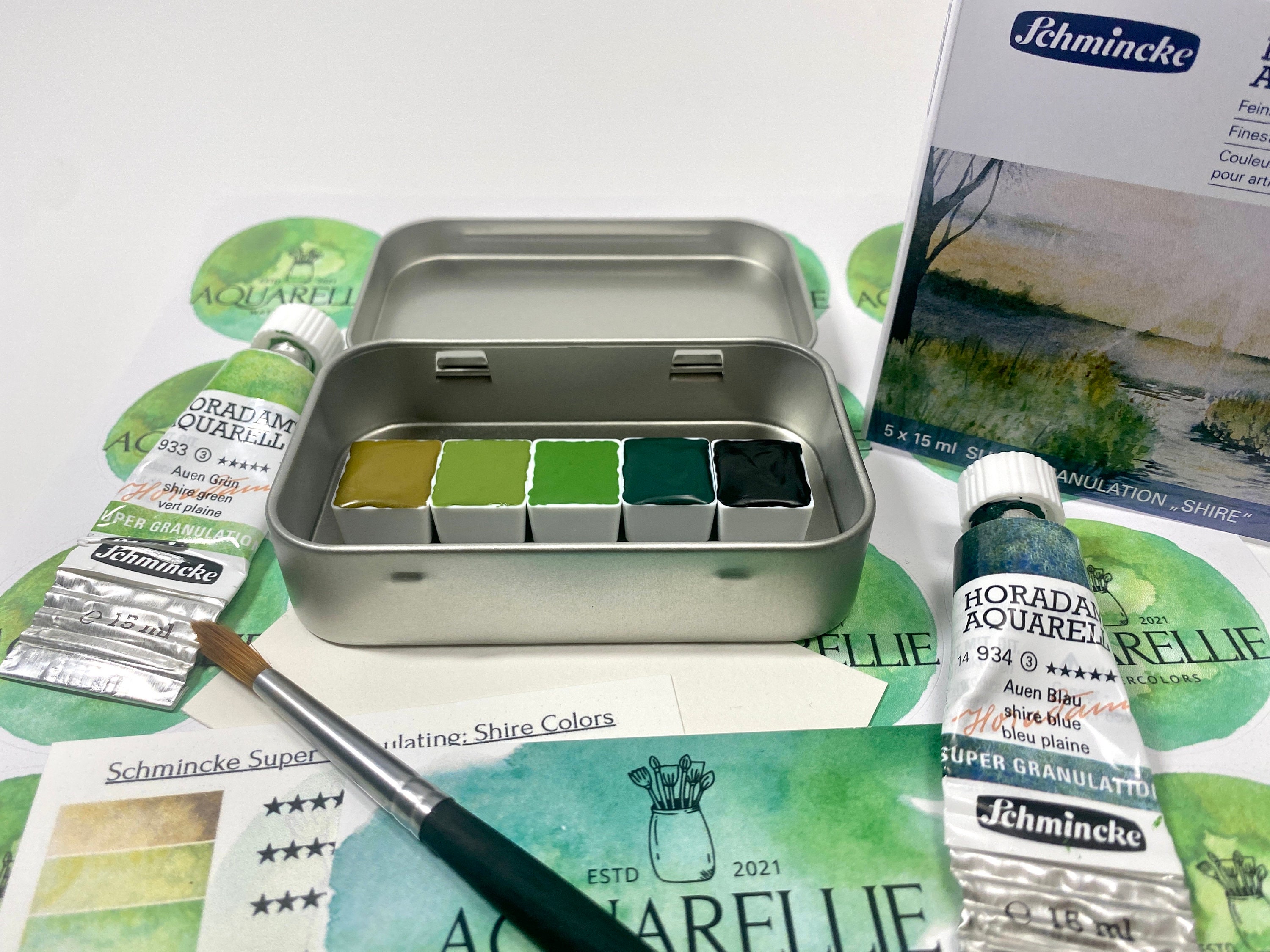 Schmincke Horadam Watercolor Classic 140 Color Dot Card Sampler Custom  Re-packaging 