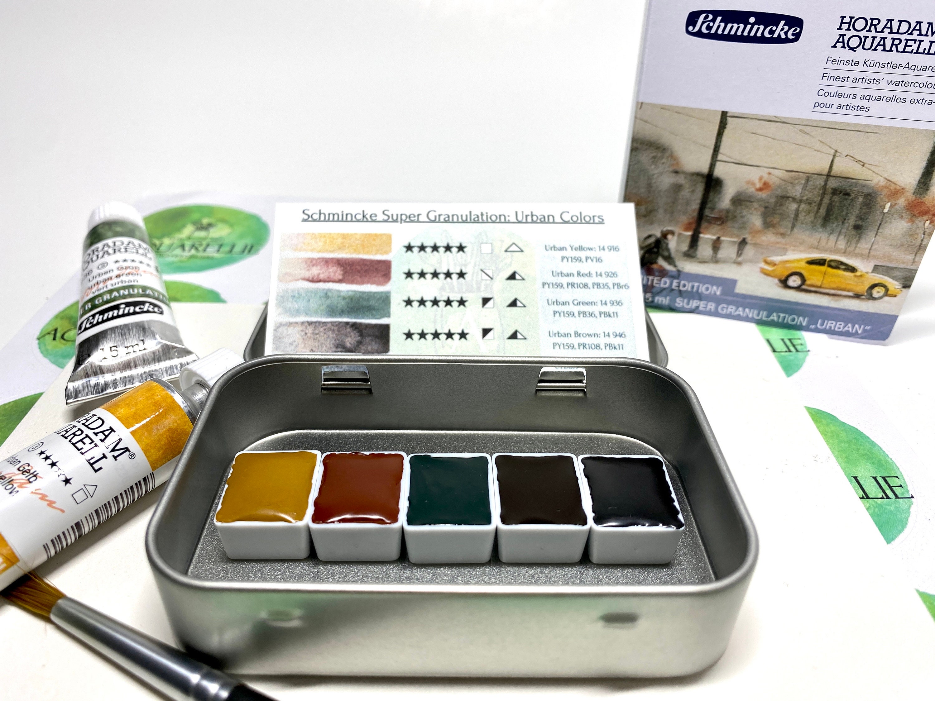 Schmincke Horadam Aquarell Artist Watercolors 24 of Quarter Pans Set 