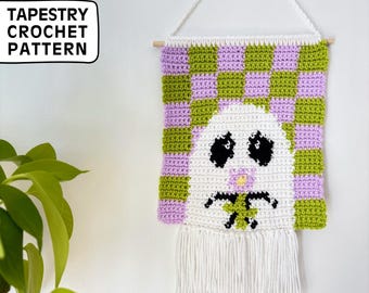 Annähernde Gänseblümchen Gespenster Häkelmuster, Wandbehang