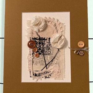 Handmade Home Decor Textile Wall Art, Mixed Media Collage