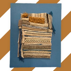 Handmade Home Decor, Fiber Art Textile Collage, 3D Fabric Art