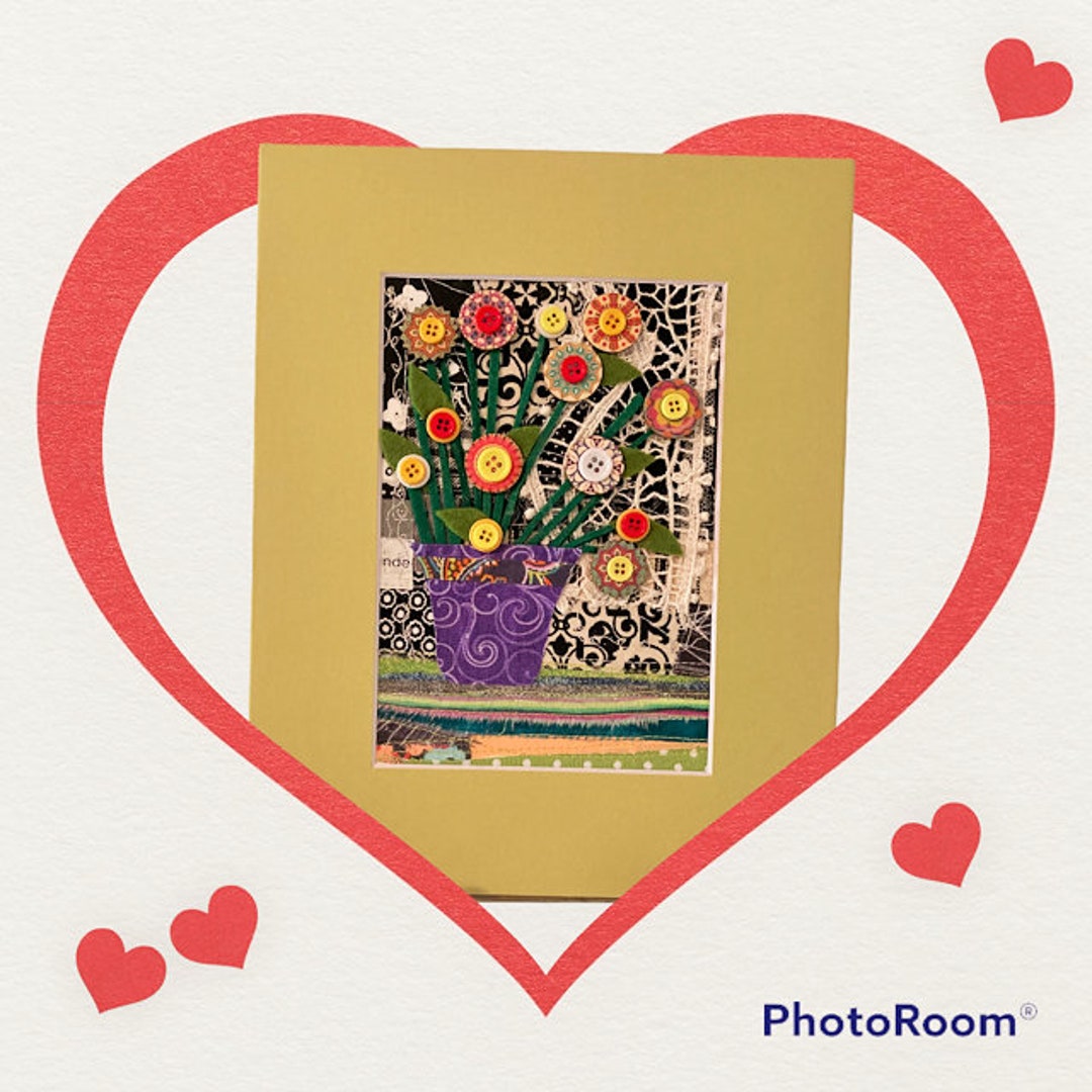 Handmade Home Decor Textile Collage Wall Art, Unique Original Art Etsy