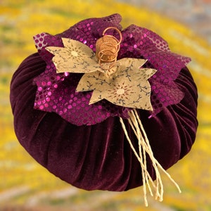 Halloween Handmade Fabric Pumpkin Fall Thanksgiving Decor, Halloween Harvest Centerpiece, Stuffed Pumpkin