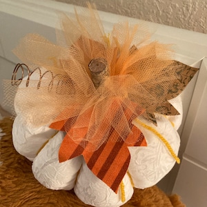 Halloween Handmade Fabric Pumpkin Fall Thanksgiving Decor, Halloween Harvest Centerpiece, Stuffed Pumpkin