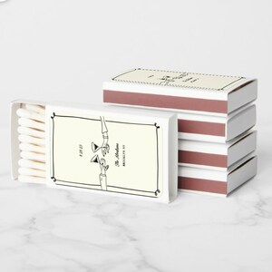 Diseño personalizado de caja de cerillas: ¡solo etiqueta! Cerillas personalizadas para bodas, cumpleaños y regalos de despedida de soltera/o.