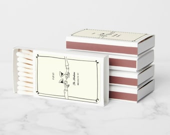 Custom Matchbox Design - Label Only! Personalized Matches for Weddings, Birthdays, Housewarming Bachelorette/Bachelor Favors