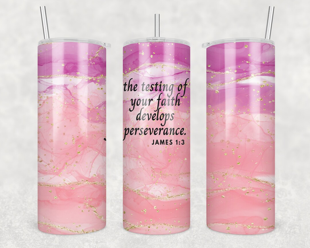 Perseverance Pink Inspirational Perseverance Tumbler Design, Pink Marble (PNG Digital ...