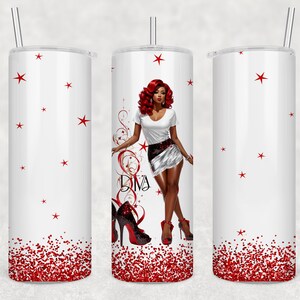Diva Lady 20oz Sublimation Tumbler Design, 9.3 x 8.3 Tumbler PNG, Digital Download