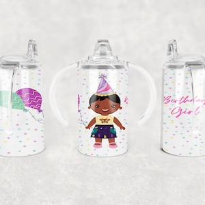 Birthday Girl Sippy Cup Design, Sublimation 12 oz Straight Sided Kids Sippy Cup, PNG Sublimation, Sippy Cup Sublimation