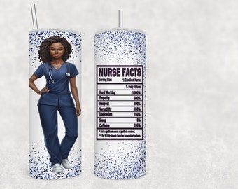 Nurse Nutrition Facts 20 oz Skinny Tumbler Sublimation Design Template Download PNG DIGITAL 20oz wrap