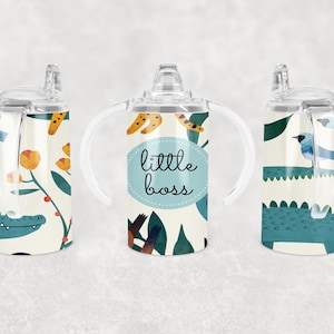 Little Boss Digital Design, Sublimation 12 oz Straight Sided Kids Sippy Cup, PNG Sublimation, Sippy Cup Sublimation