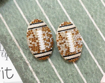 Football Earrings | NFL Super Bowl Earrings | Crystal Statement Earrings | Special Occasion Earrings | Stud Earrings