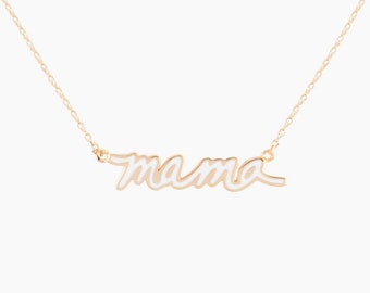 Gold Mama Necklace | Mother's Day Gifts | Gifts for New Moms | Gold & White Mama Chain Necklace