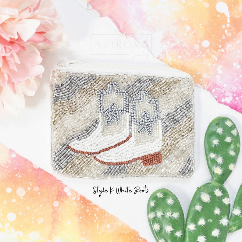 Cowgirl Seed Bead Coin Purse Nashville Bachelorette Gifts Etsy