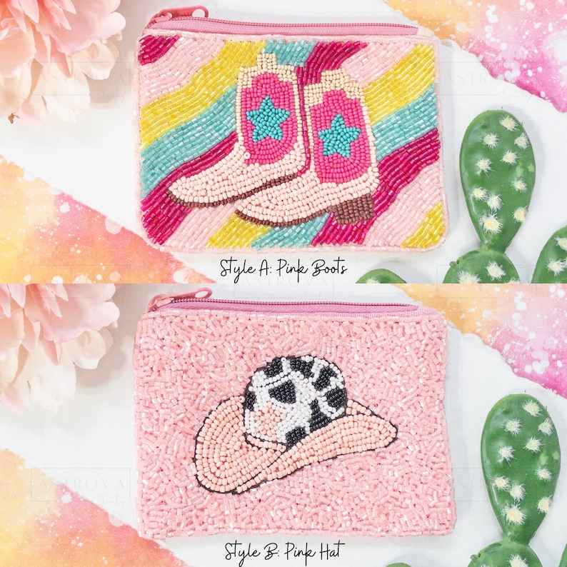 Cowgirl Seed Bead Coin Purse Nashville Bachelorette Gifts Etsy