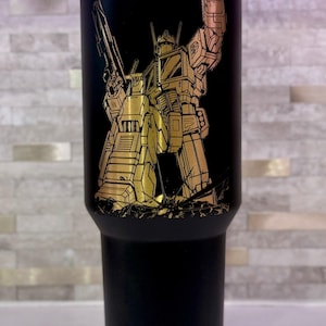 FREE Personalization Transformers Autobots Optimus Prime Custom Insulated Steel Laser Engraved Etched Tumbler Cup Water Bottle 40 oz