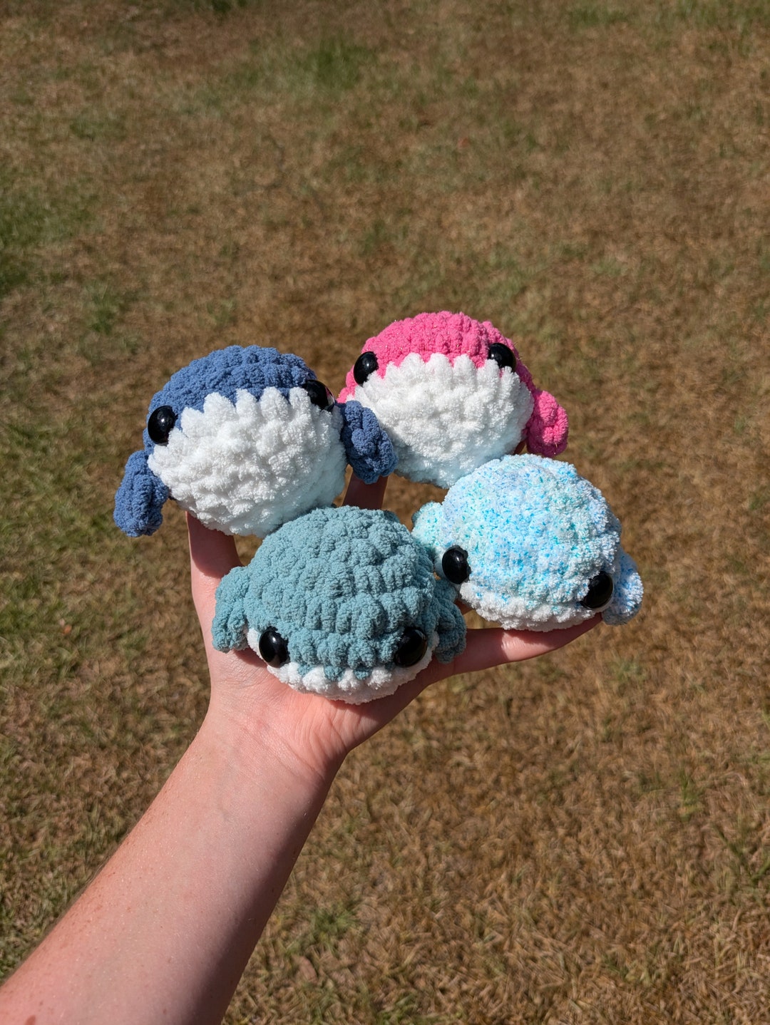 Pocket Whales Crochet Amigurumi Plushie Handmade Whale Etsy