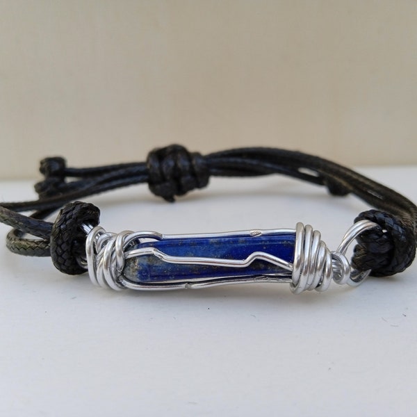 Bracelet Lapis Lazuli à nœud coulissant