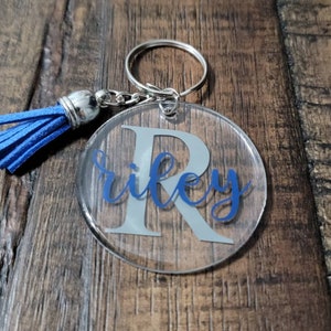 Epoxy Personalized Name and Initial Keychain, Name Keychain, Personalized Gift
