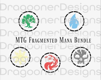 MTG Magic the gathering Fragmented Mana Symbols Bundle, Magic Svg, MtG Png file, Magic Cut File Bundle, Circuit SVG, Silhouette Cameo SVG