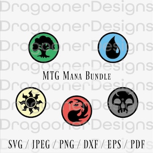 Paquete de símbolos de maná de Magic the Gathering de MTG, archivos Svg de Magic, archivos Png de MtG, paquete de archivos de corte de Magic, circuito SVG, Silhouette Cameo SVG