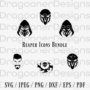 Overwatch 2 Reaper Icons Bundle: SVG, PNG, PDF Files