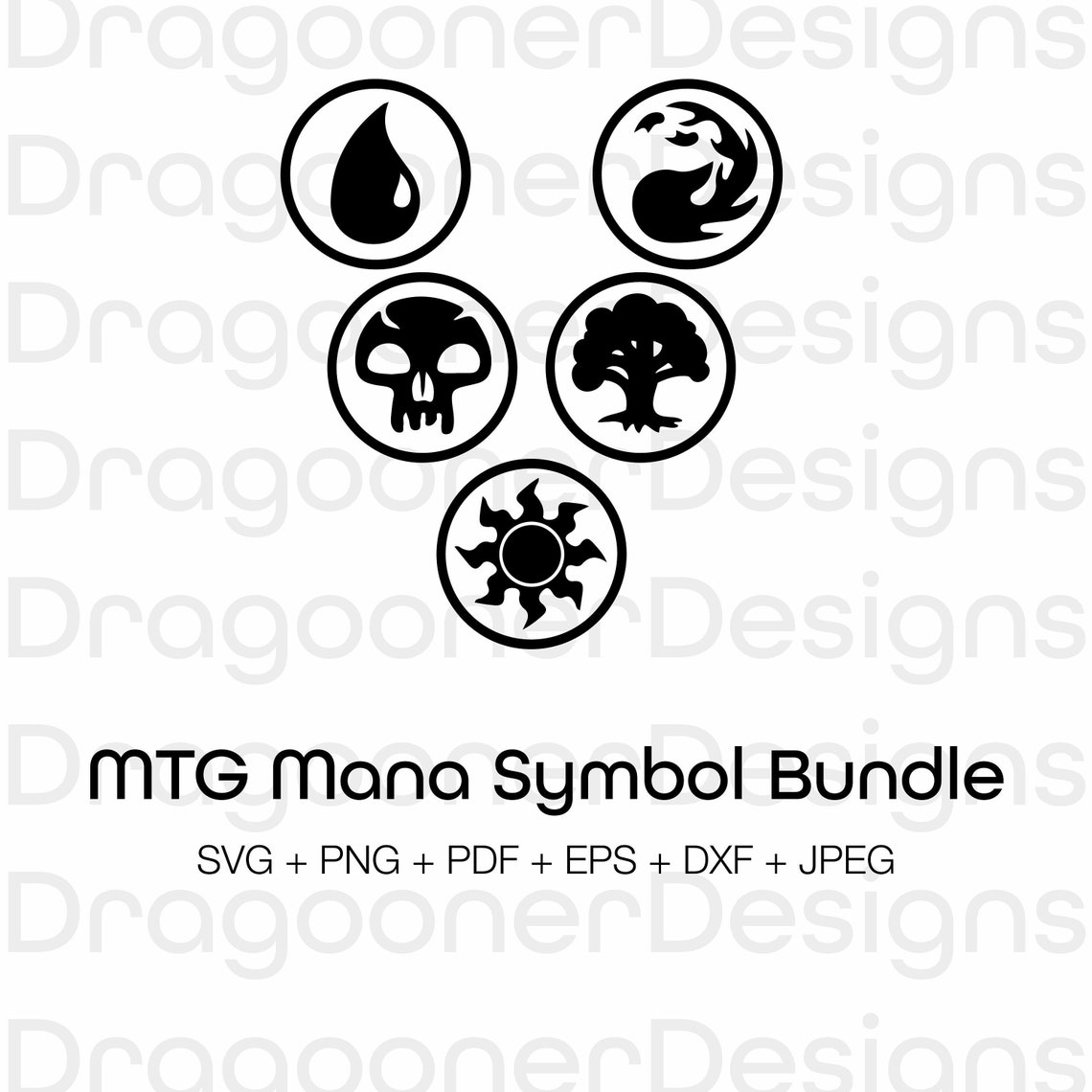 MTG Magic the Gathering Mana Symbols Bundle, Magic Svg, Mtg Png File ...