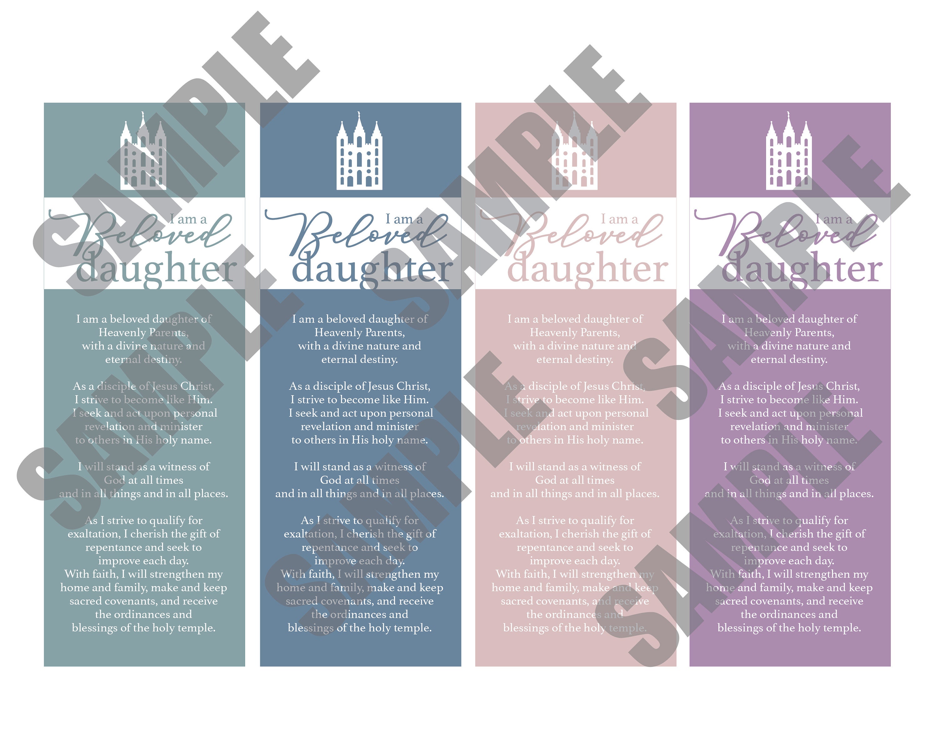 Young Women LDS Theme Bookmark, YW Theme Digital Download Printable ...