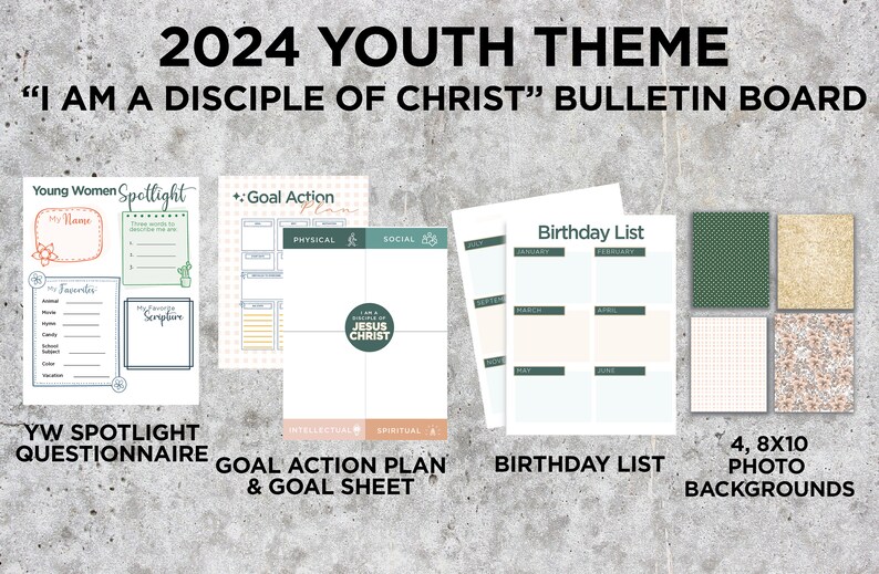 Young women bulletin board kit 2024 lds youth theme 2024 lds etsy uk