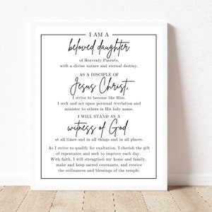 Young Women&#39;s Theme LDS Printable, Digital Download, YW Theme, LDS Art