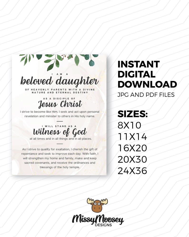 Young Women LDS Theme Printable, New YW LDS Theme Digital Download ...