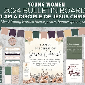 Young Women Bulletin Board Kit, 2024 LDS Youth Theme, 2024 LDS Young Women Theme,  I am a disciple of Jesus Christ, 3 Nephi 5:13