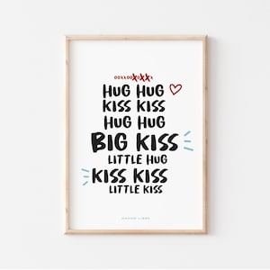 Nacho Libre Poster &quot;hug hug kiss kiss xoxoxo&quot; quote wall decor, digital download 8x10 or 12x18 JPG & PDF