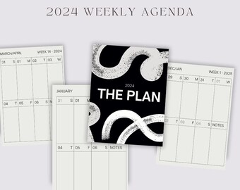 THE PLAN 2024 Weekly Planner Agenda - 55 pages