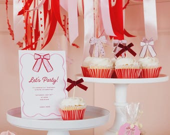 Cupcake-set met strik – cupcakevormpjes en toppers voor Valentijnsdag (set van 24)