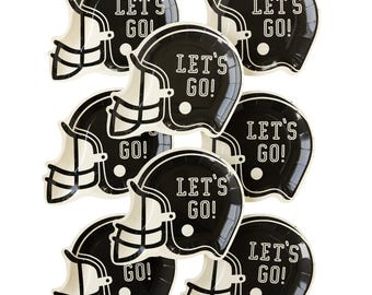 Football Helmet Paper Plates – Tailgate Party Decor | Game Day Ready (Set of 8)