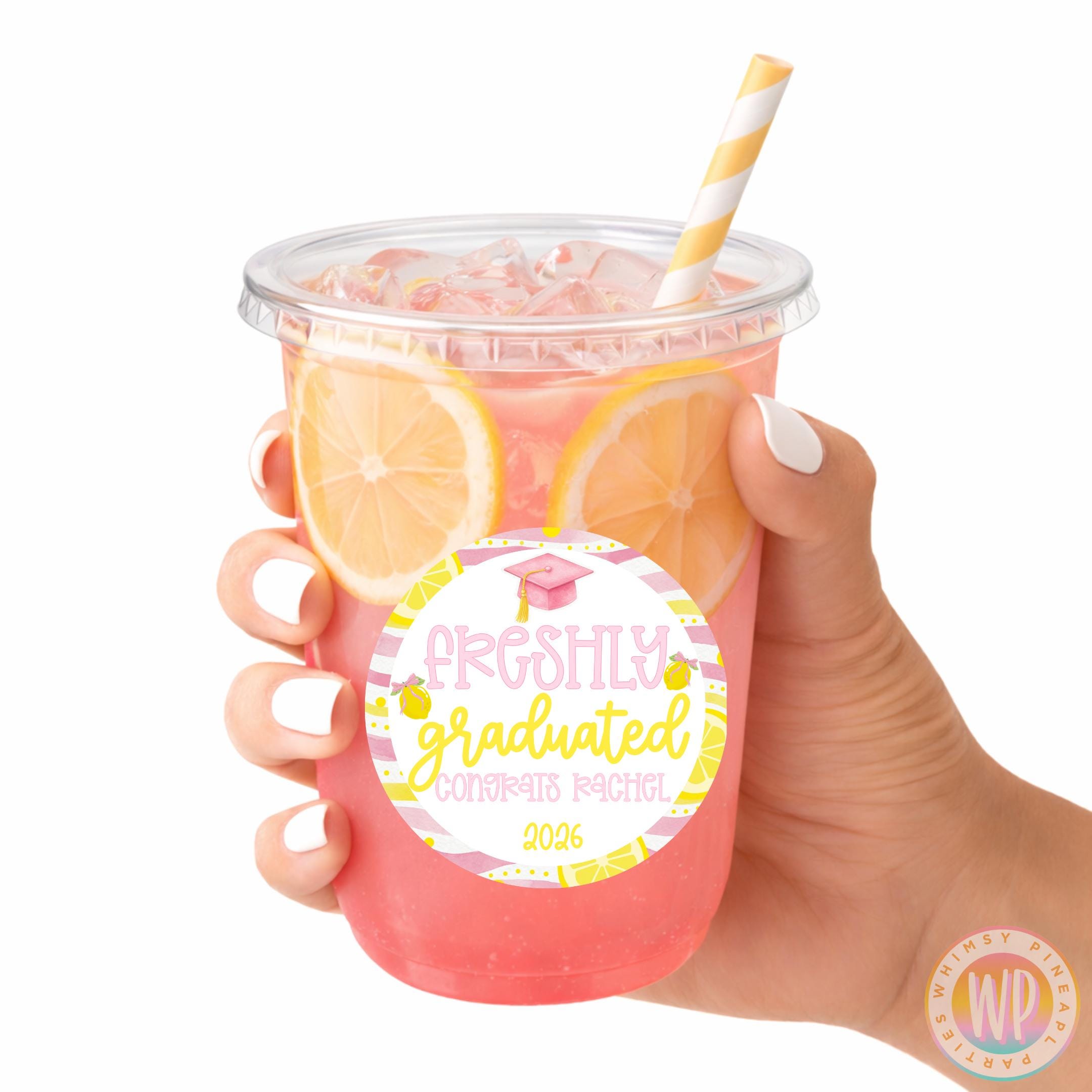 Freshly Graduated Stickers Graduation Favor Labels Personalized Lemon ...