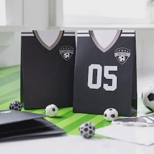 Soccer Treat Bags – Jersey Party Favor Bags with Number Stickers (8 Pack)