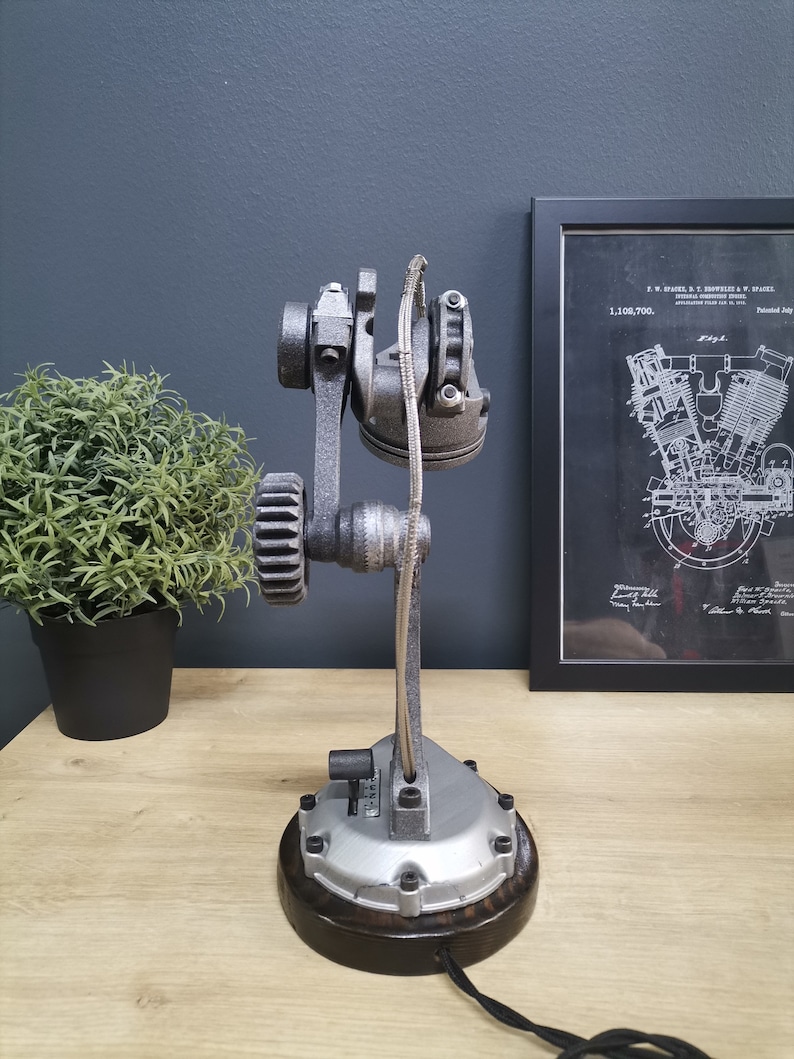 Industrial Style Metal Look Mechanical Piston Desk Lamp Desk Etsy