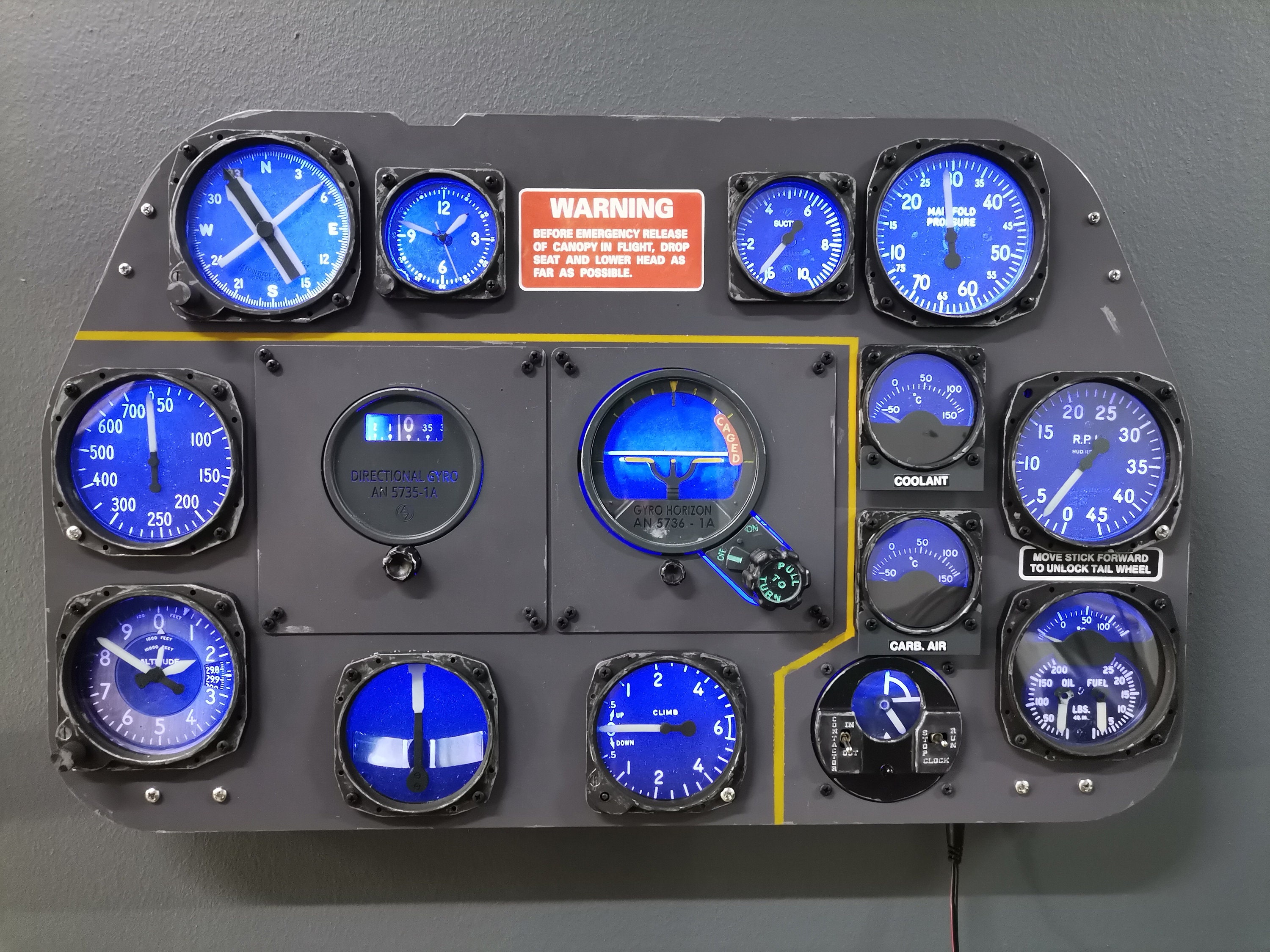 P-51 Mustang Cockpit Panel - RGB Illuminated Wall Decor - Etsy