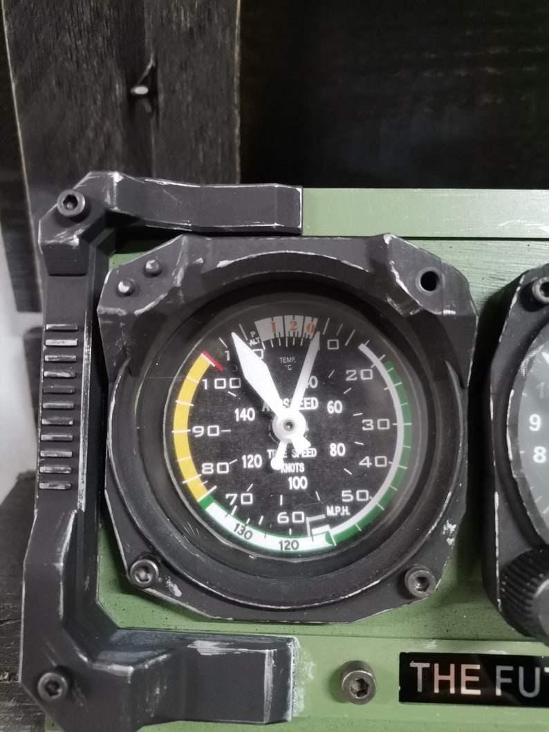 Industrial Aircraft Style Desk Clock Airspeed Altimeter Etsy